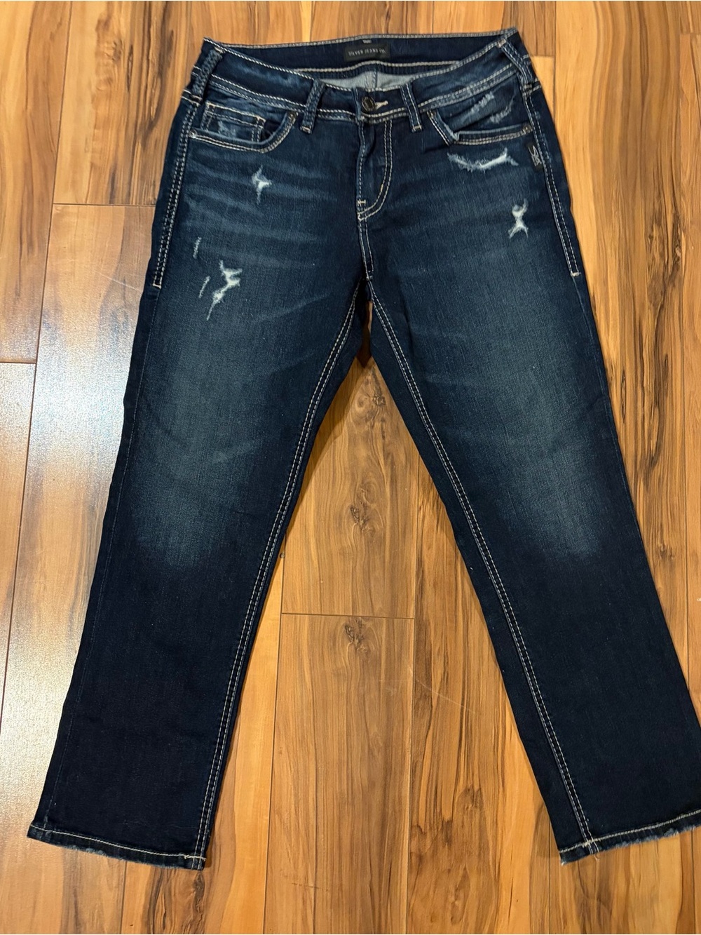 Silver Jeans Dark Indigo Suki Capri W29/L22 1/2